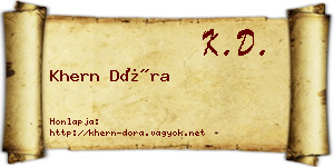 Khern Dóra névjegykártya